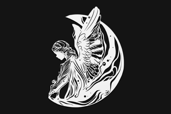 Angel and Moon Drawing 59: A Versatile Graphics and Illustrations Asset
