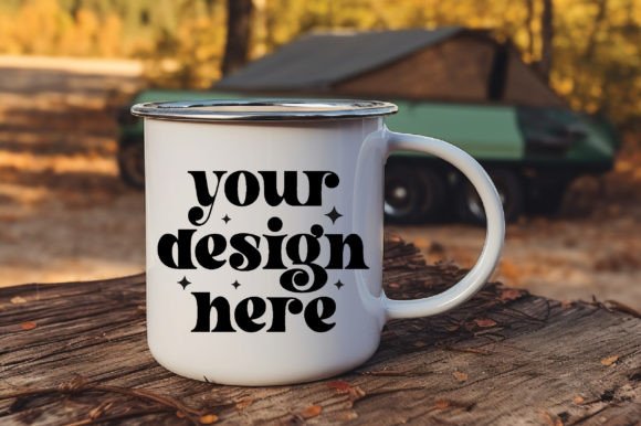 Camping Mug Mockup Enamel 13 Graphics for Mugs Amp