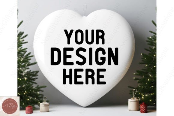 Christmas Ornament Heart Mockup 19: A Modern Design Asset for Christmas Amp Graphics