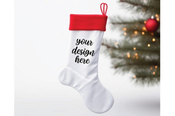 Christmas White Stocking Mockup 10: Graphics for Christmas Amp