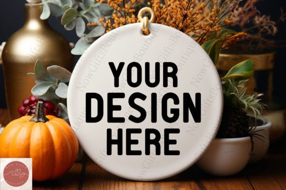 Circle Christmas Ornament Mockup Graphics in Christmas Amp