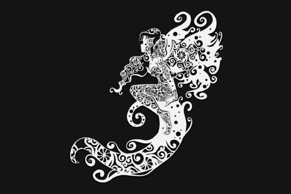 Fairy on Wave Mandala Drawing 47: A Graphics & Illustrations Review