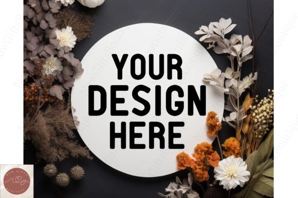 Halloween White Round Sign Mockup 10 Graphics Review