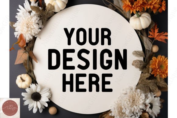 Halloween White Round Sign Mockup 17 for Modern Graphics