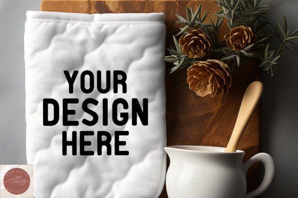 Kitchen White Pot Holder Mockup 7 for Graphics & Kitchenware