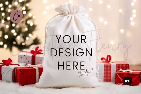 Minimal Santa Sack Mockup: Essential Graphics for Christmas Amp