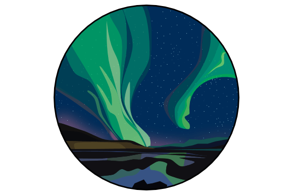 Northern Lights - Aurora Borealis Vector Graphics and Illustrations