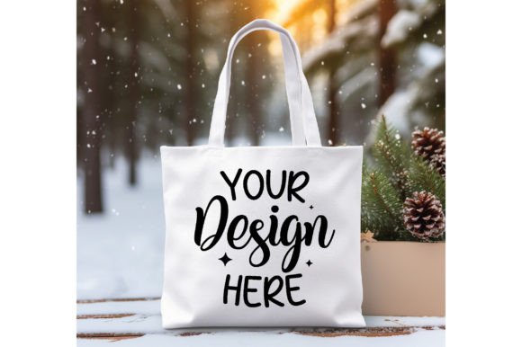Reviewing Christmas White Tote Bag Mockup 12 for Seasonal Graphics