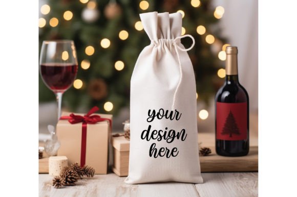 Wine Gift Bag Christmas Mockup 11 Graphics Bags Amp Review