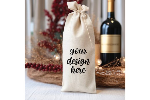 Wine Gift Bag Christmas Mockup 5 Review